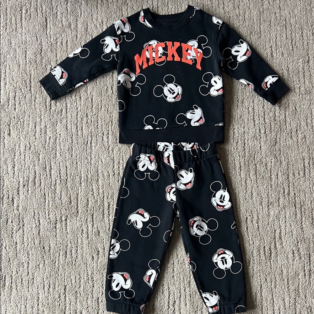 Disney Mickey Mouse Kids Pajama Set - Black and Red